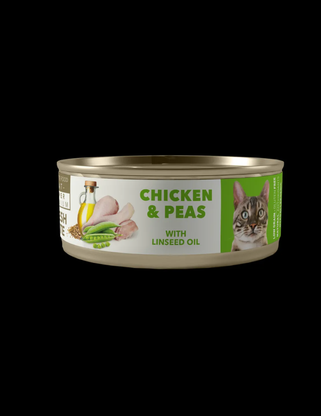 Pollo y Guisantes Gato Lata 80 grs.*Amity Hot