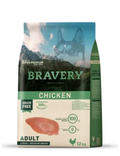 Adulto Medium y Large Pollo 4 kg.*Bravery Hot