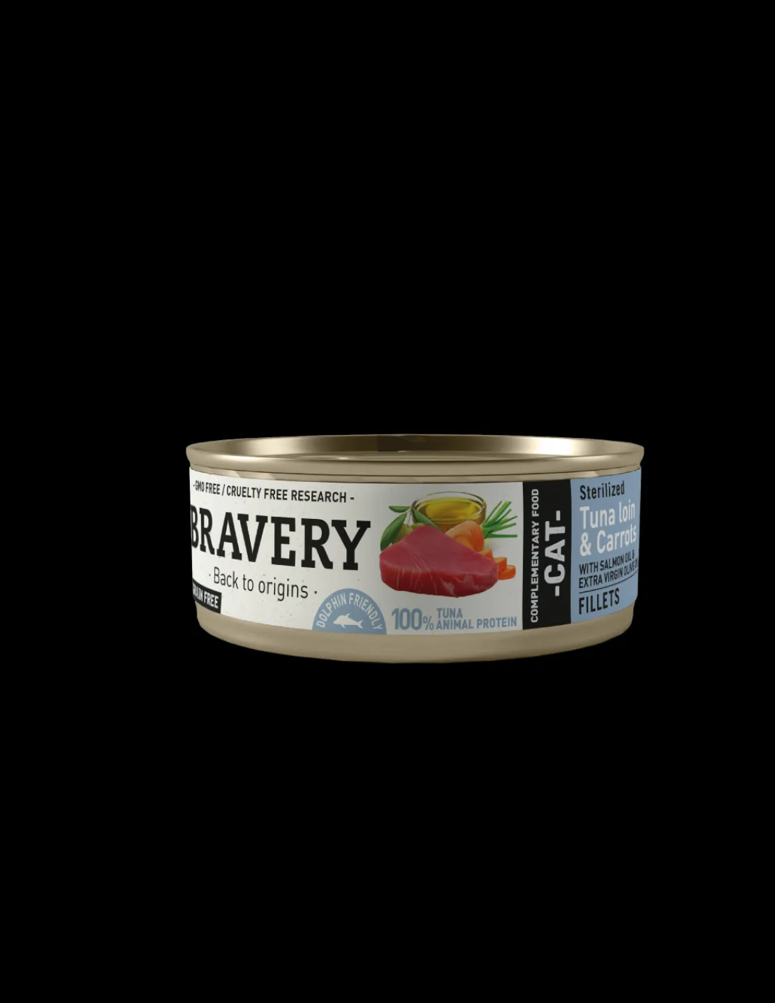 Atun y Zanahorias Gato Esterilizado Lata 70 grs.*Bravery Best