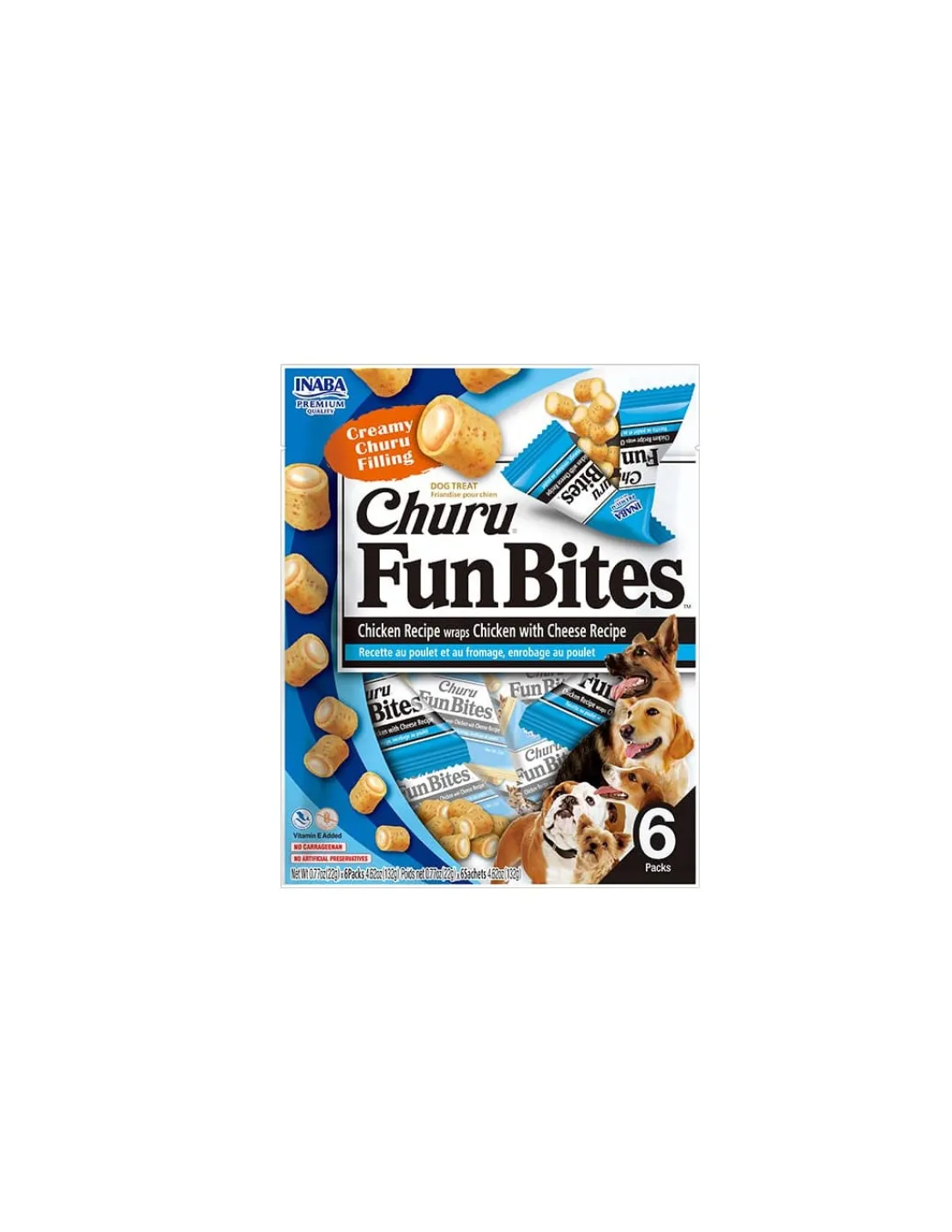 Fun Bites Pollo Queso Perros 6 tubos*Churu Sale