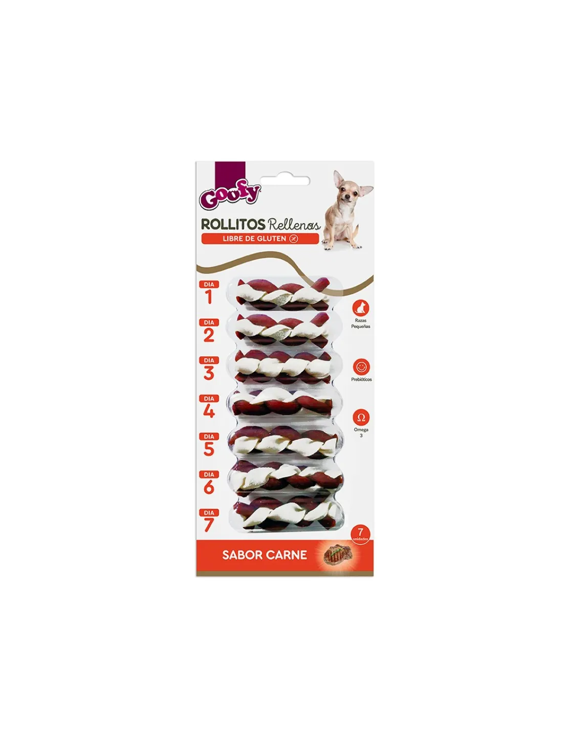 Rollitos Rellenos Razas Pequeñas 60 grs.*Goofy Hot