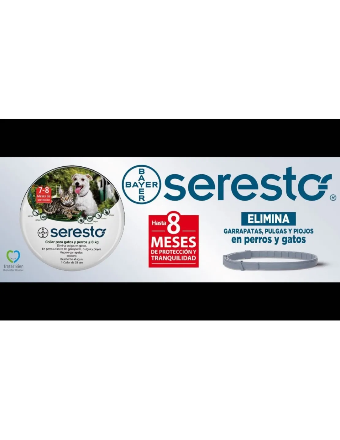Collar Antiparasitario Gatos y Perros Hasta 8 Kg.*Seresto New