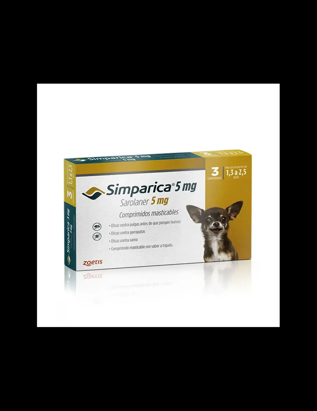 5 mg 1,3 a 2,5 kg. 3 comprimidos*Simparica Hot