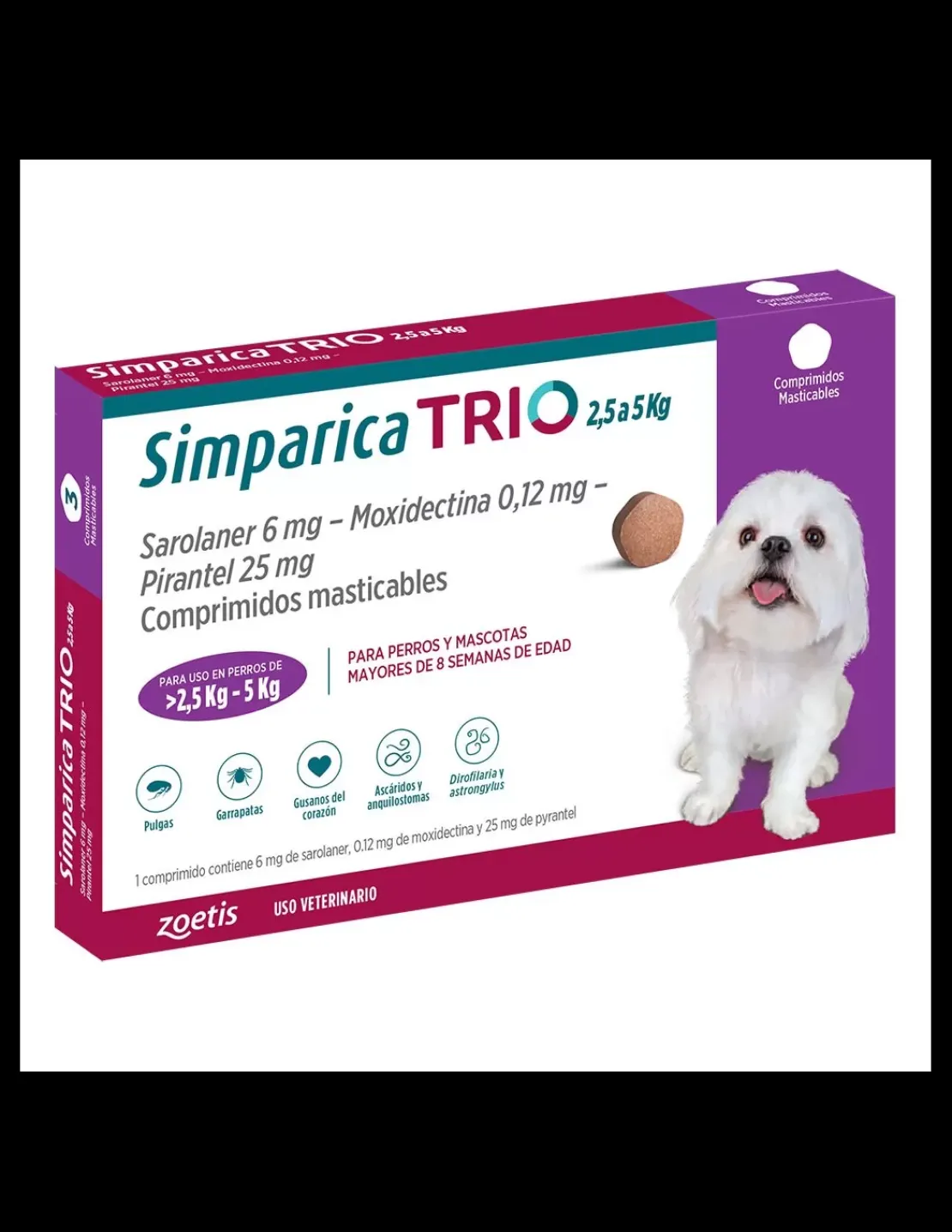 Trio 2,5 a 5 kg. 1 comprimido*Simparica Best
