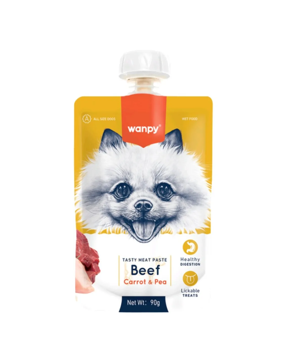 Tasty Meat Paste Beef Carrot & Pea Perros 90 grs.*Wanpy Clearance