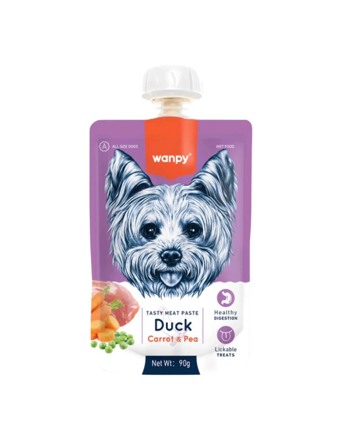 Tasty Meat Paste Duck Carrot & Pea Perros 90 grs.*Wanpy Best