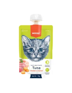 Tasty Meat Paste Tuna Chicken & Carrot Gatos 90 grs.*Wanpy Clearance